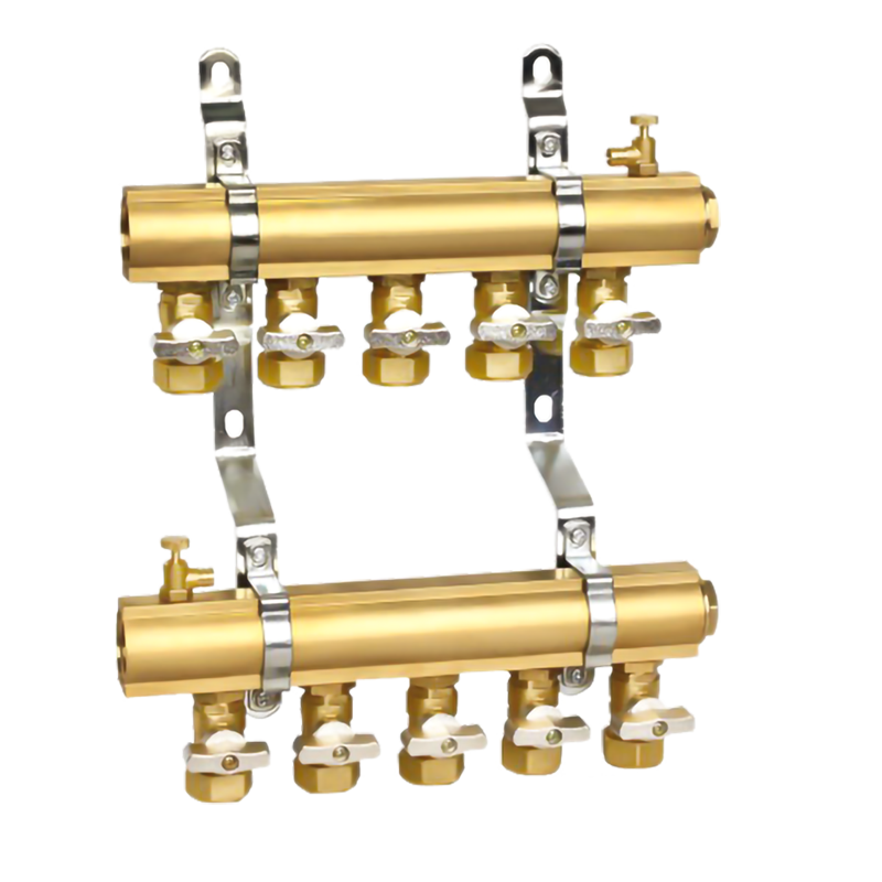 Ball valve type underfloor heating manifold